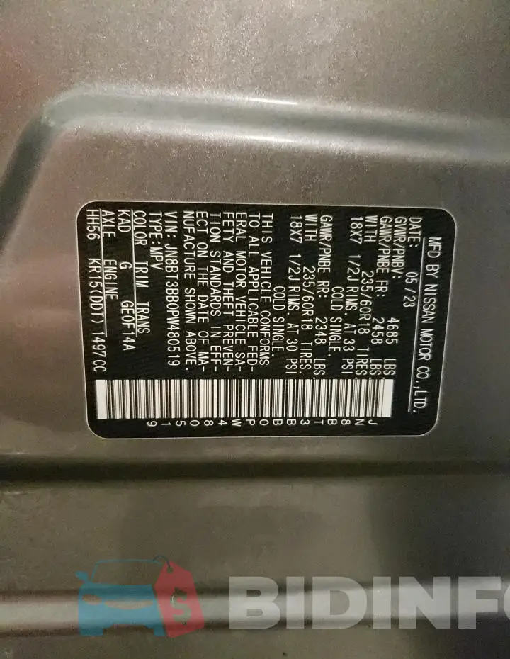 JN8BT3BB0PW480519 Photo# 13