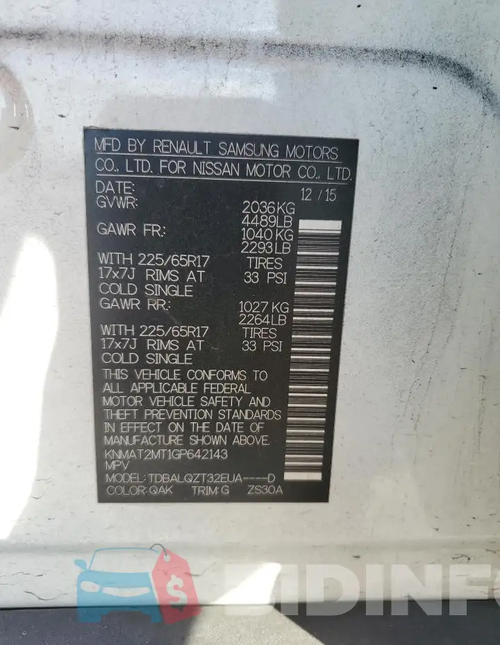 KNMAT2MT1GP642143 Photo# 13