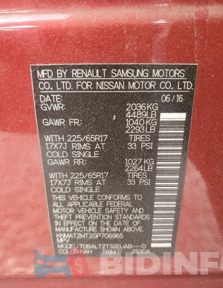 KNMAT2MT2GP706965 Photo# 12