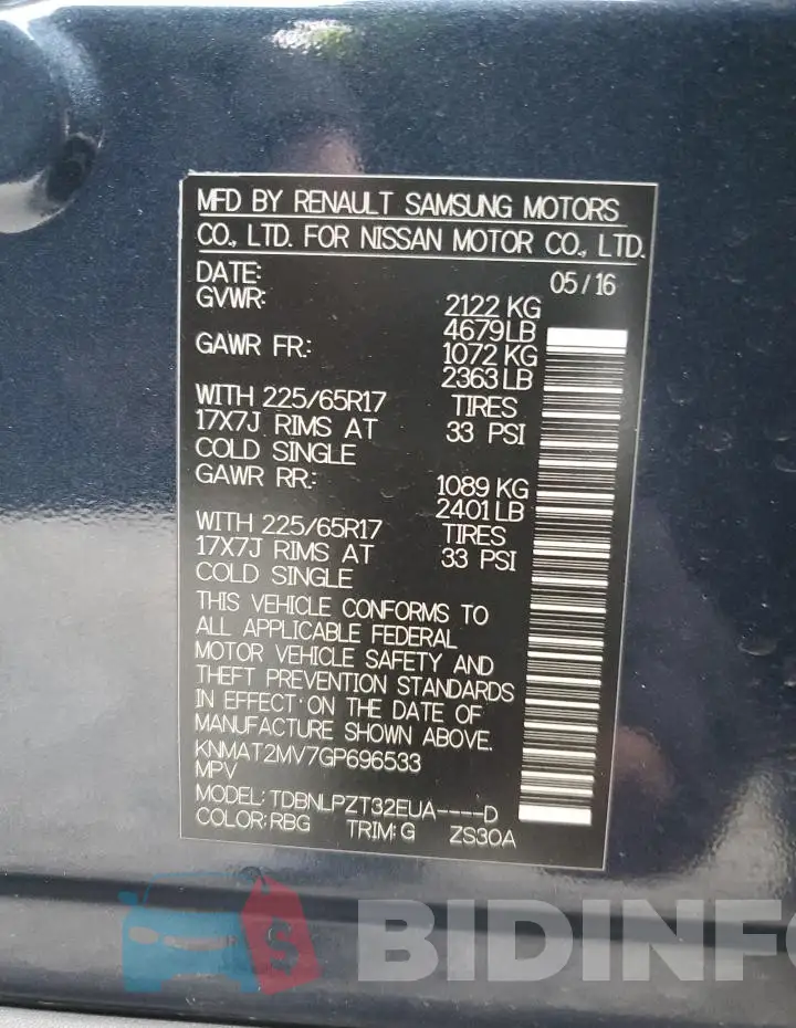 KNMAT2MV7GP696533 Photo# 12