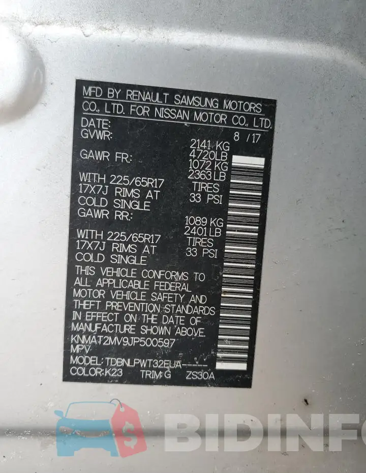 KNMAT2MV9JP500597 Photo# 13