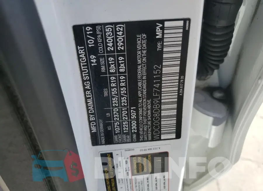 WDC0G8DB9LF741152 Photo# 13