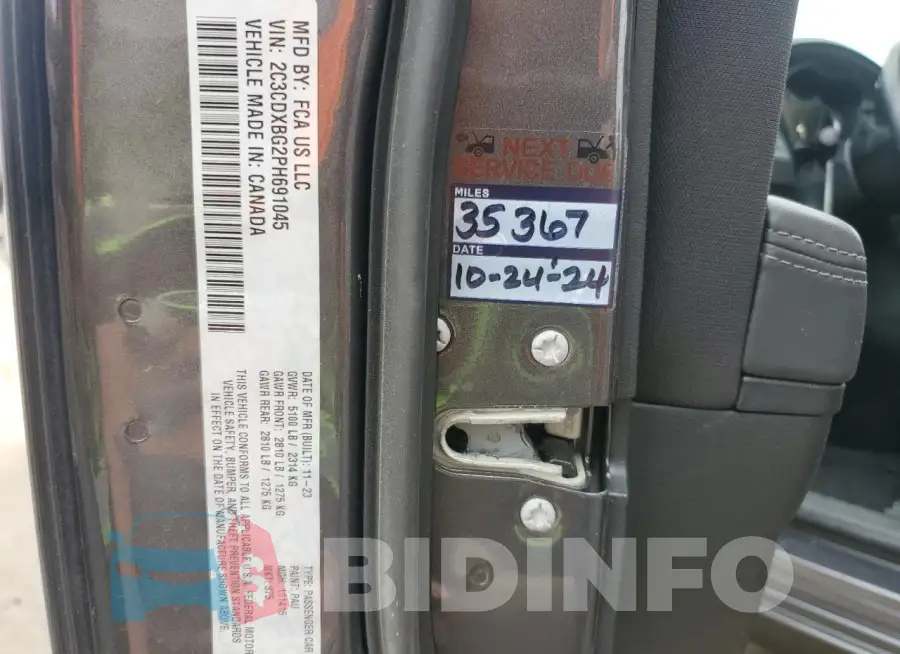 2C3CDXBG2PH691045 Photo# 12