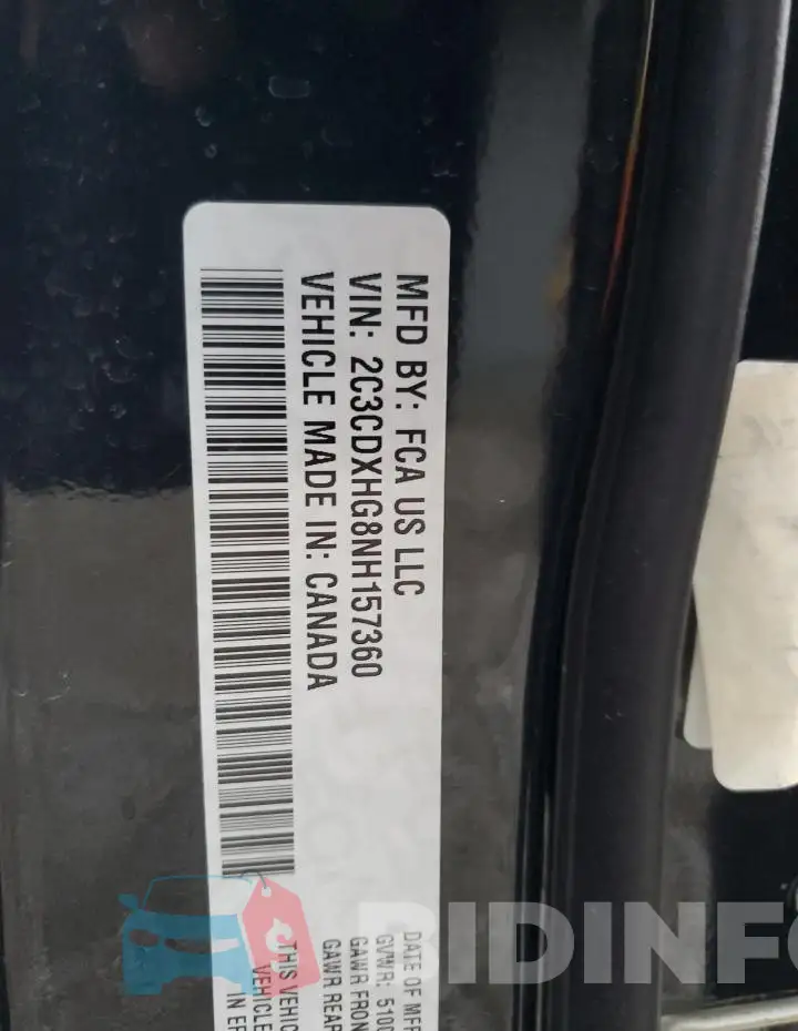 2C3CDXHG8NH157360 Photo# 12