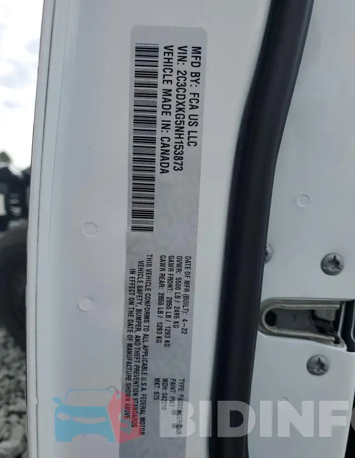 2C3CDXKG5NH153873 Photo# 12