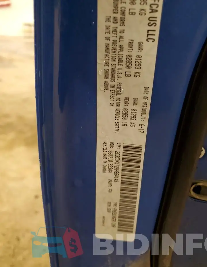 2C3CDXKT2HH664149 Photo# 13
