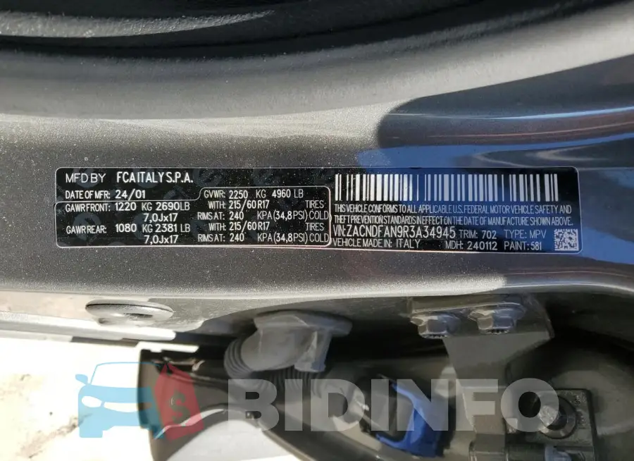 ZACNDFAN9R3A34945 Photo# 13