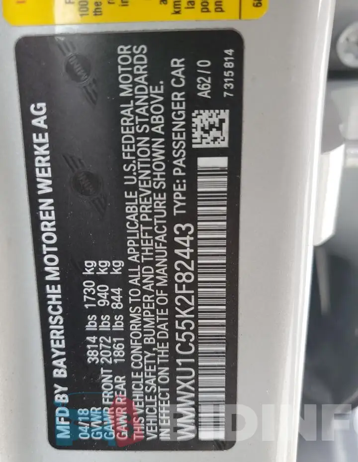 WMWXU1C55K2F82443 Photo# 13