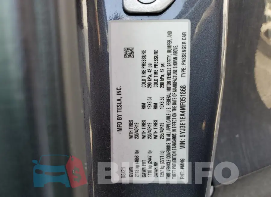 5YJ3E1EA4MF051868 Photo# 13