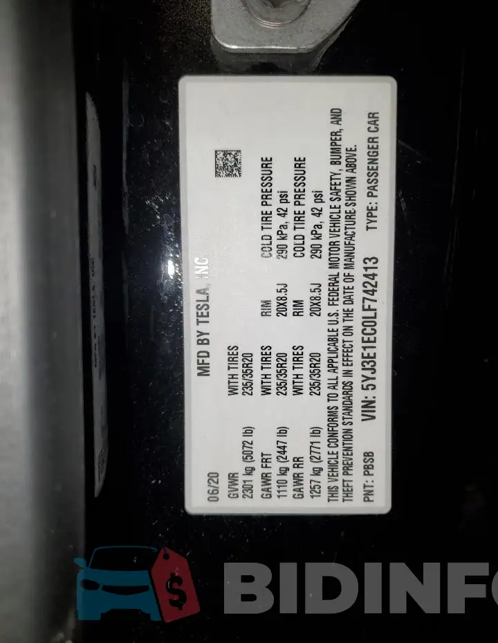 5YJ3E1EC0LF742413 Photo# 12