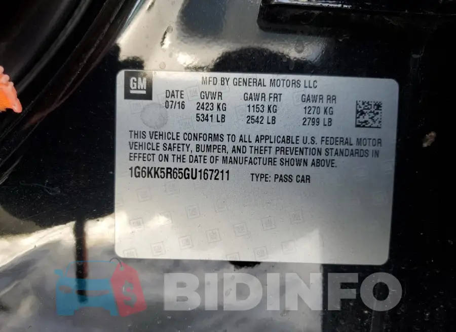 1G6KK5R65GU167211 Photo# 12