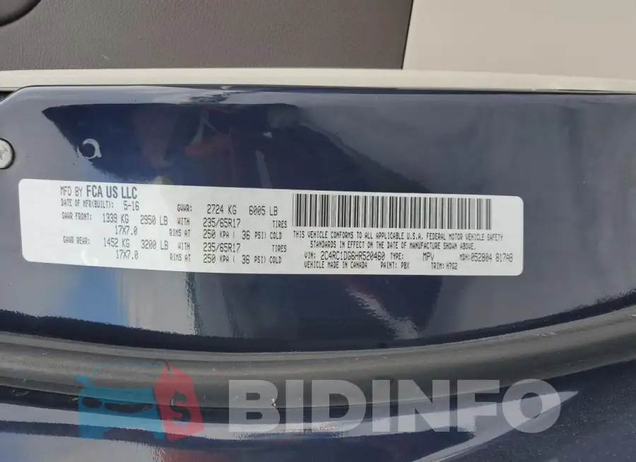2C4RC1DG6HR520460 Photo# 14