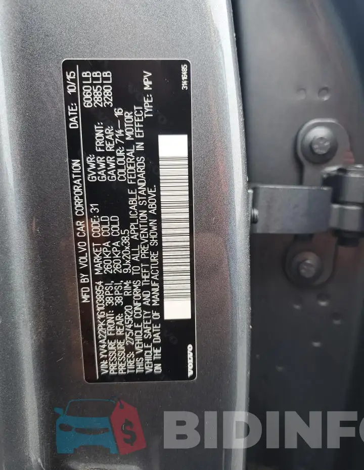 YV4A22PK1G1038954 Photo# 13