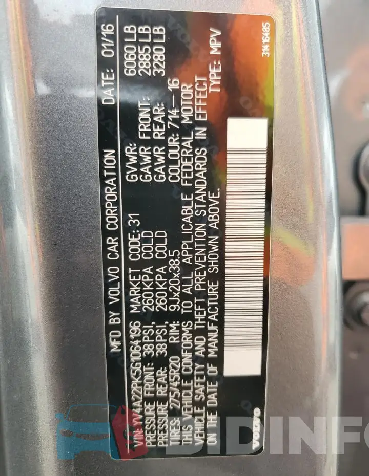 YV4A22PK5G1064196 Photo# 13