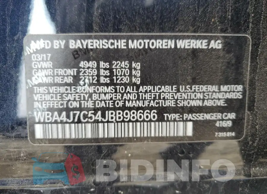 WBA4J7C54JBB98666 Photo# 12