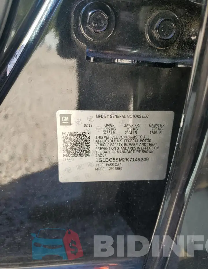 1G1BC5SM2K7149249 Photo# 12