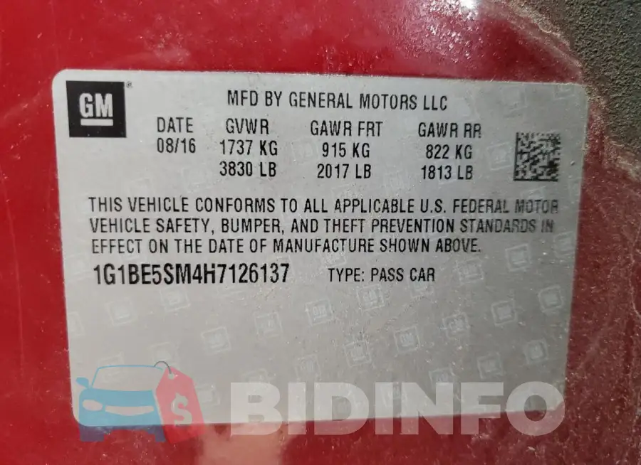 1G1BE5SM4H7126137 Photo# 12
