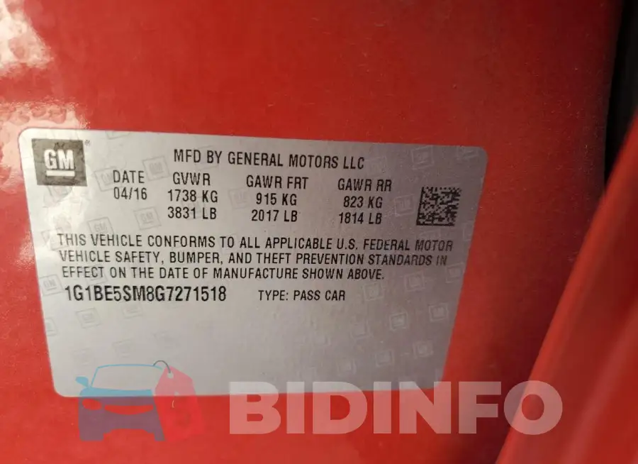 1G1BE5SM8G7271518 Photo# 12