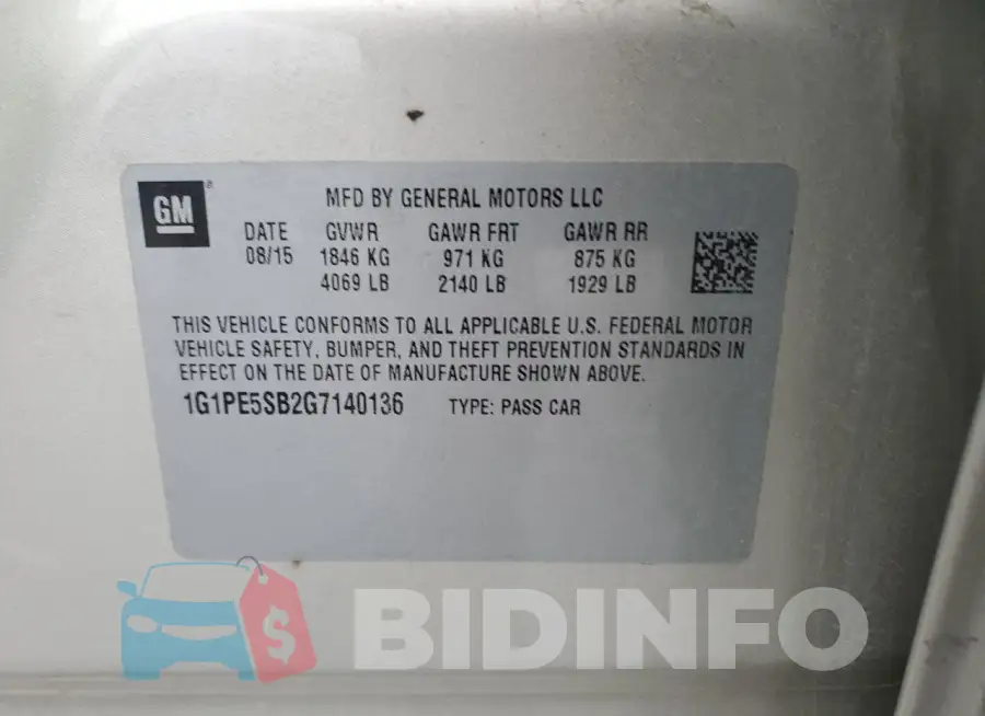 1G1PE5SB2G7140136 Photo# 12