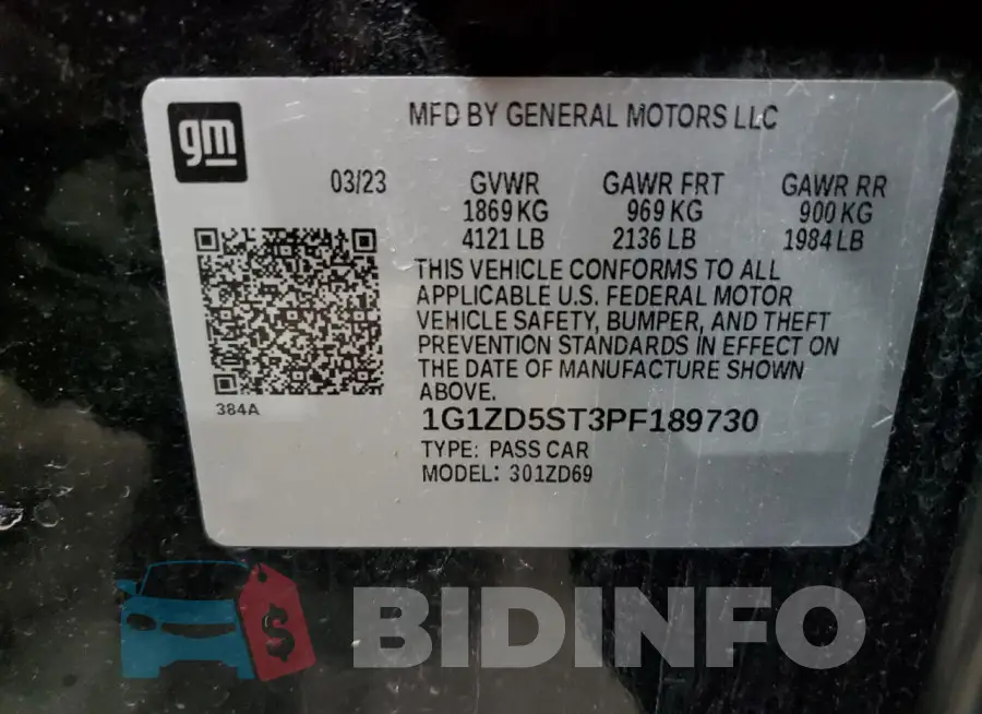 1G1ZD5ST3PF189730 Photo# 12