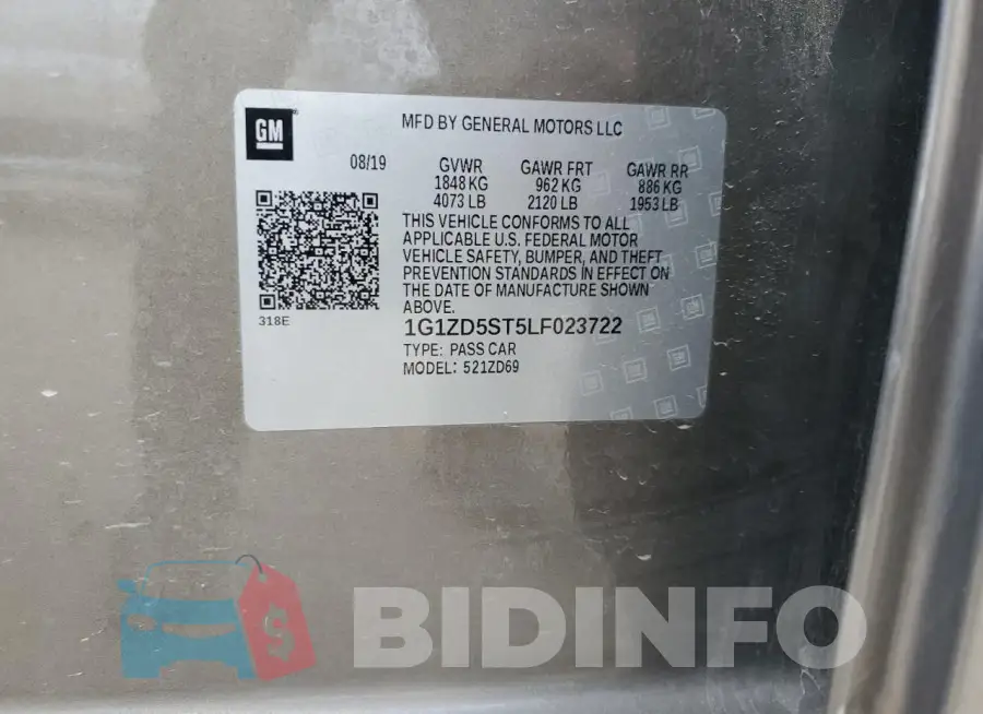 1G1ZD5ST5LF023722 Photo# 12