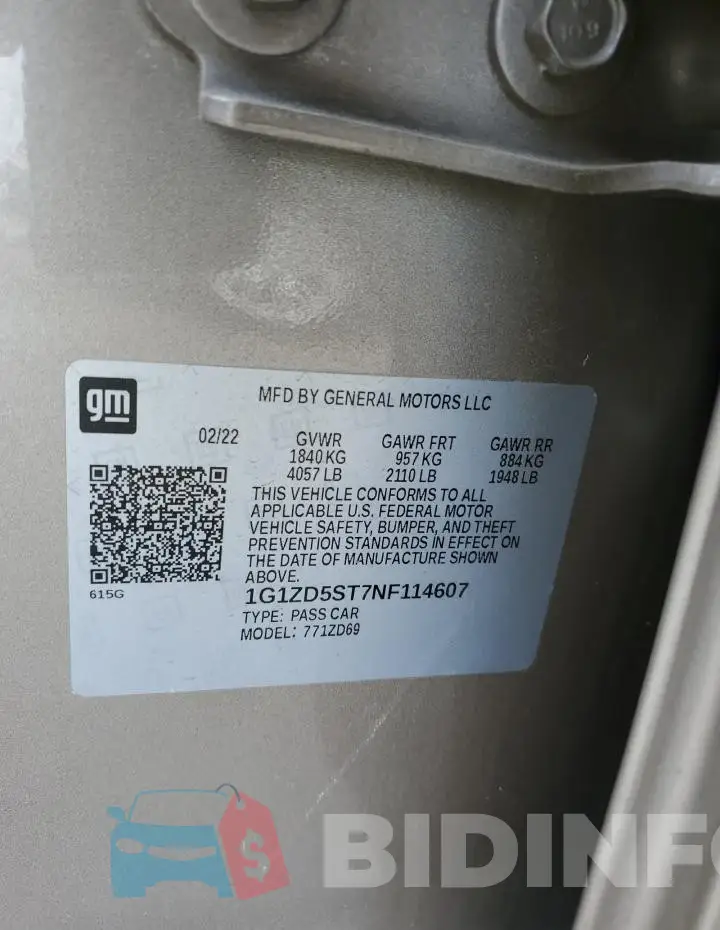 1G1ZD5ST7NF114607 Photo# 12