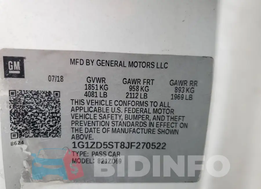 1G1ZD5ST8JF270522 Photo# 12