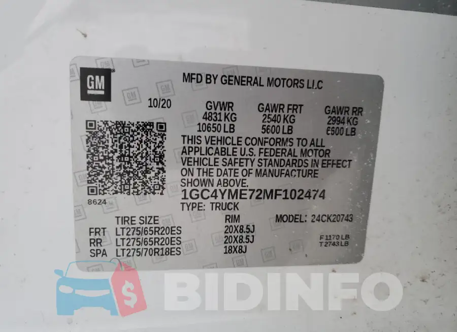 1GC4YME72MF102474 Photo# 12