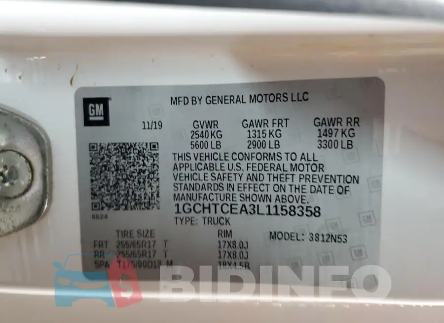 1GCHTCEA3L1158358 Photo# 12