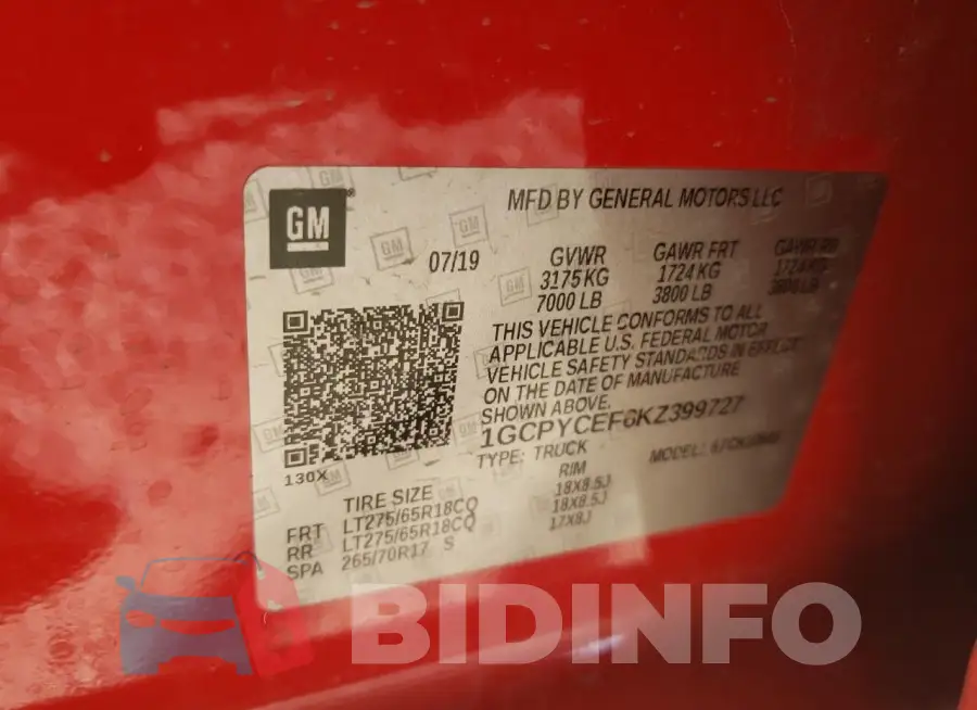 1GCPYCEF6KZ399727 Photo# 12