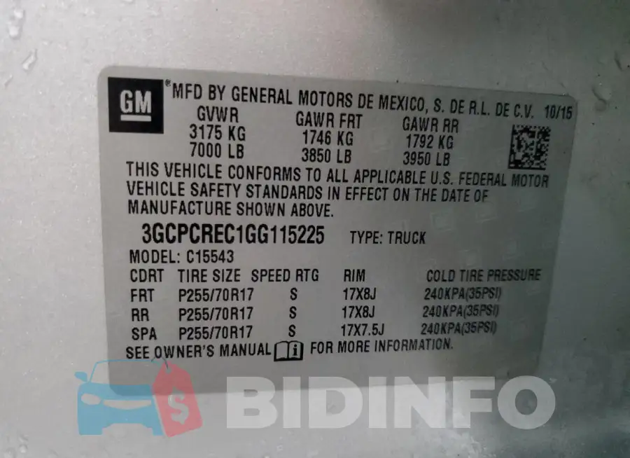 3GCPCREC1GG115225 Photo# 12