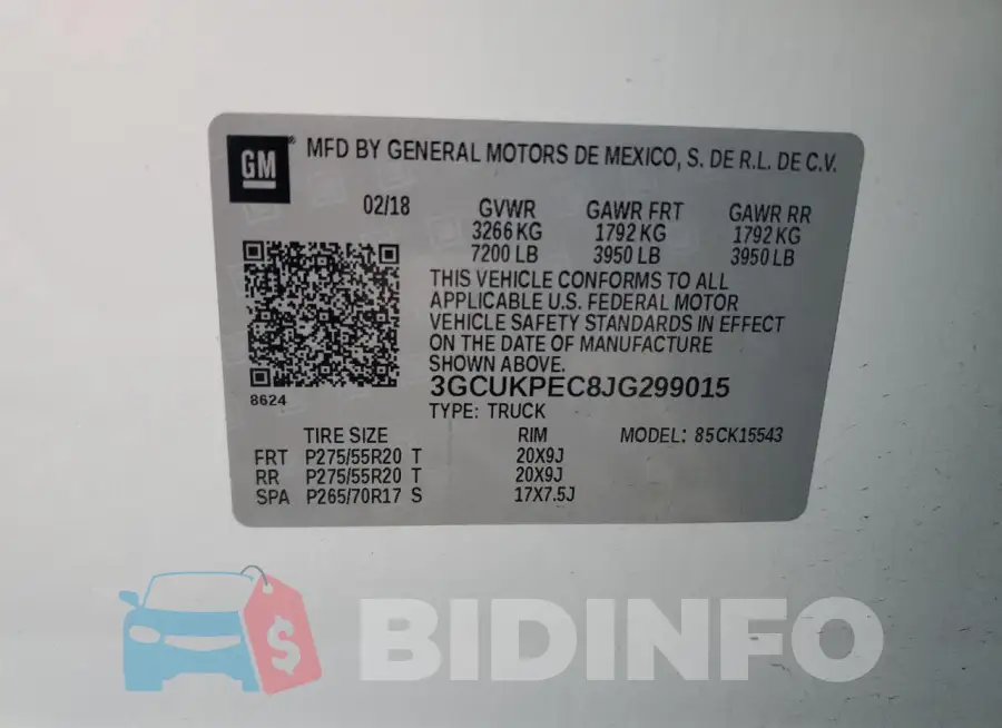 3GCUKPEC8JG299015 Photo# 12