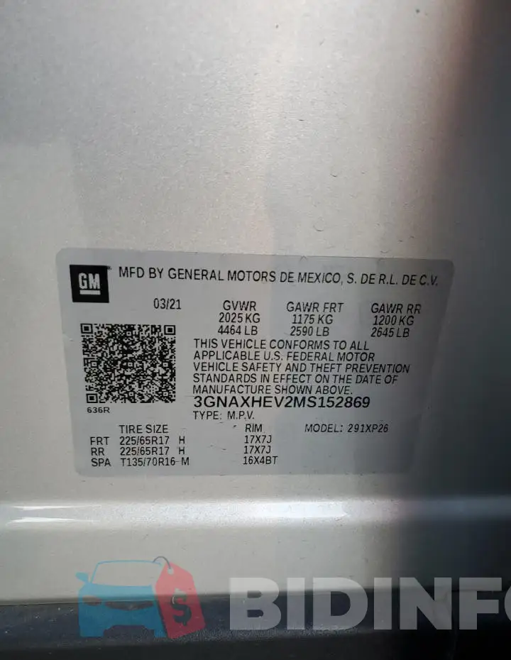 3GNAXHEV2MS152869 Photo# 13