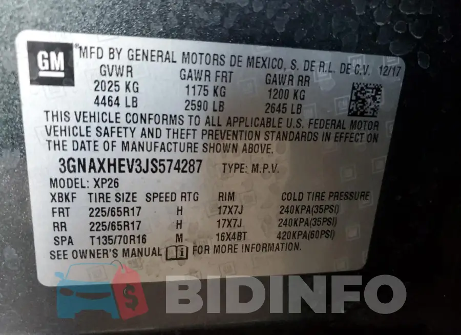 3GNAXHEV3JS574287 Photo# 12