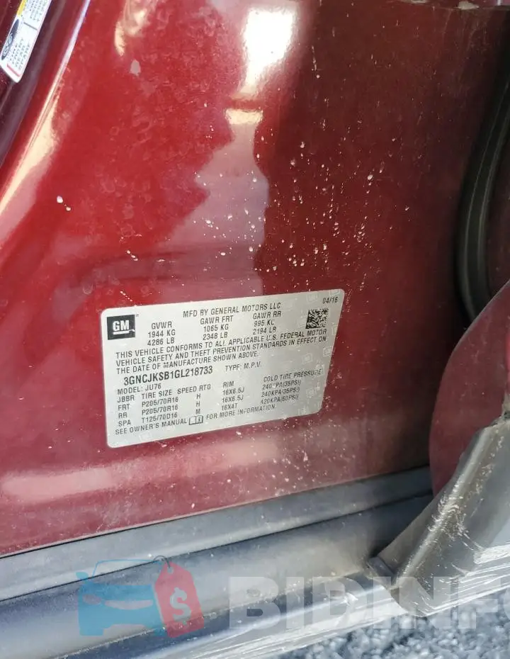 3GNCJKSB1GL218733 Photo# 12