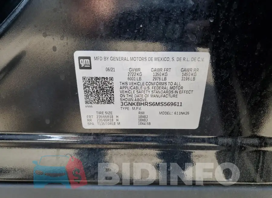 3GNKBHRS6MS569611 Photo# 13