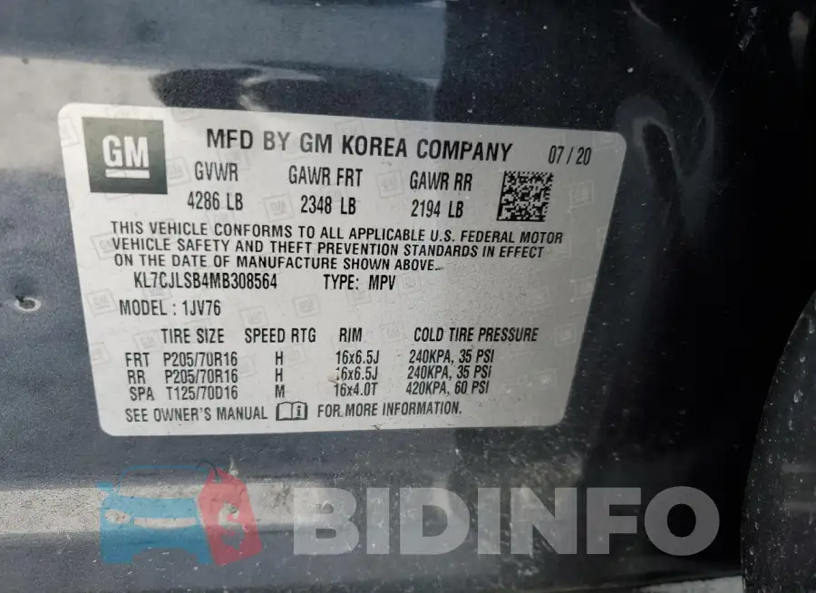 KL7CJLSB4MB308564 Photo# 14