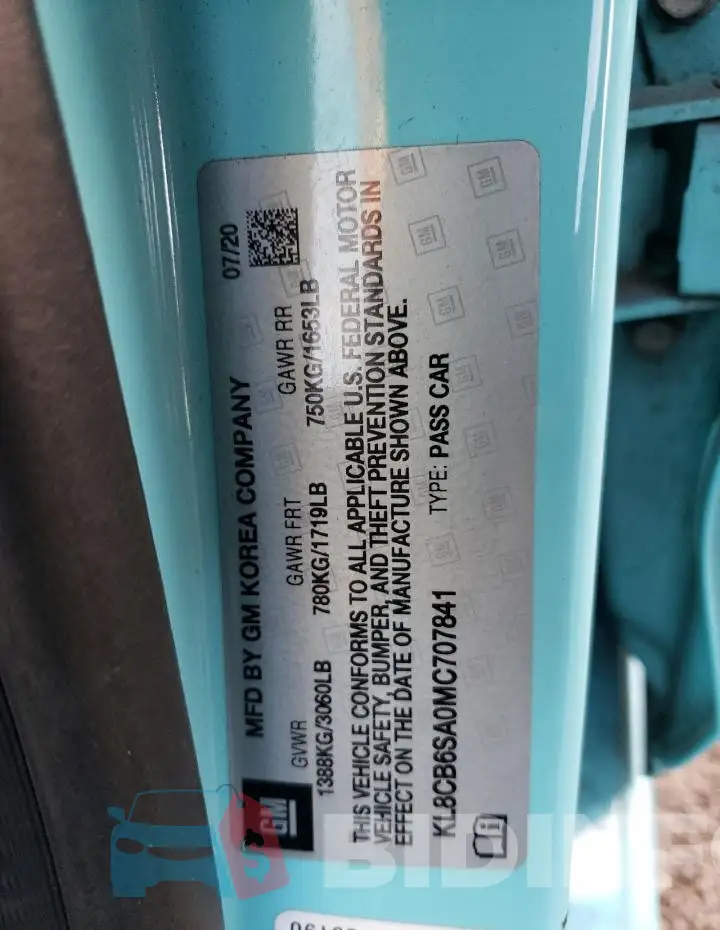 KL8CB6SA0MC707841 Photo# 12