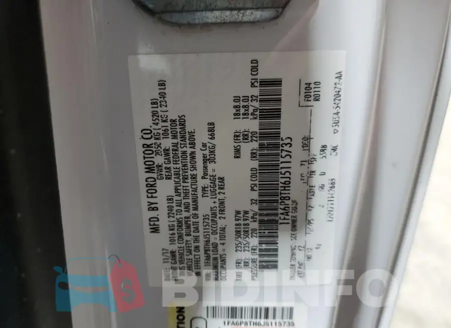 1FA6P8TH6J5115735 Photo# 12