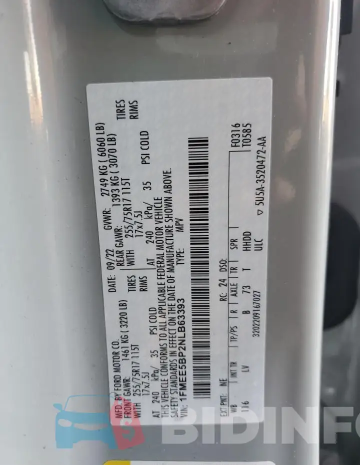 1FMEE5BP2NLB63393 Photo# 13
