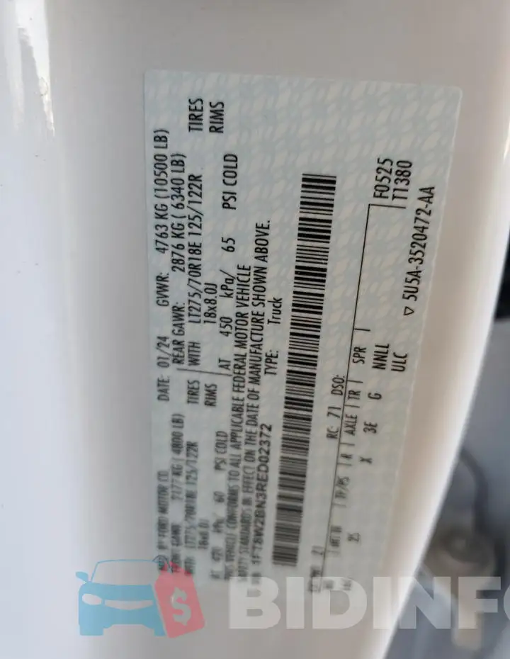 1FT8W2BN3RED02372 Photo# 12