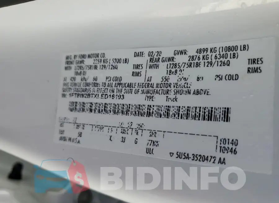 1FT8W2BTXLED16193 Photo# 12