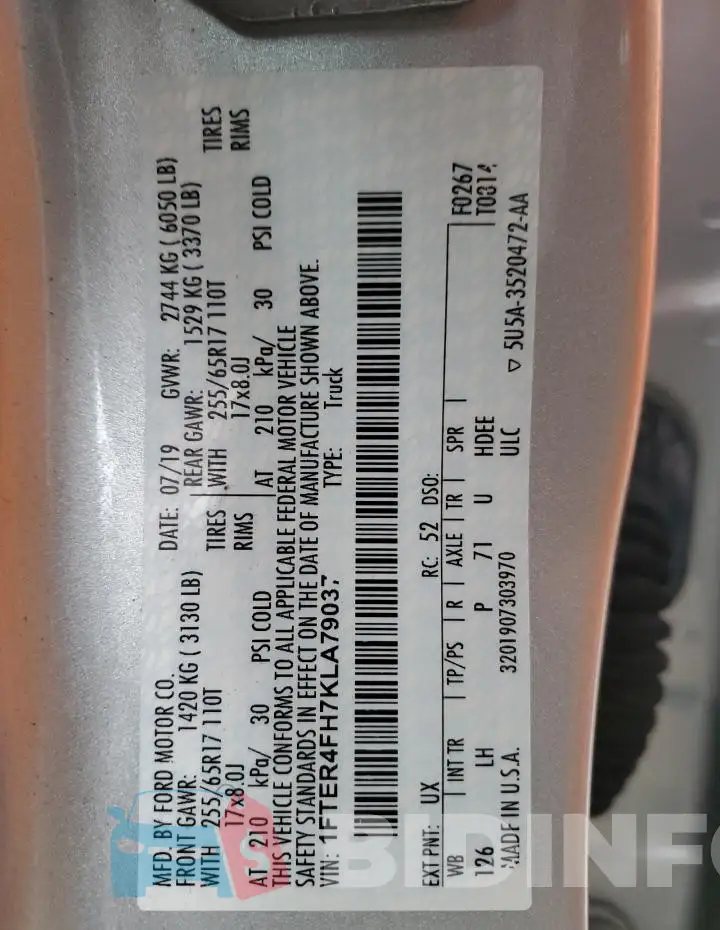1FTER4FH7KLA79037 Photo# 12