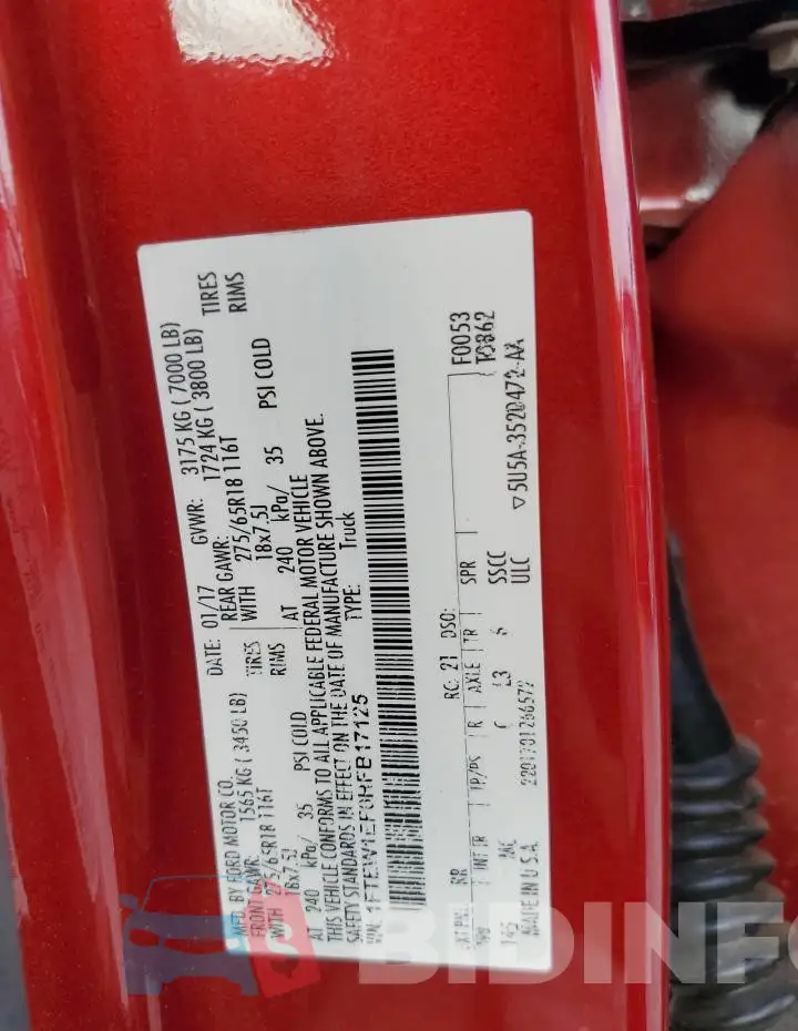 1FTEW1EF0HFB17125 Photo# 12