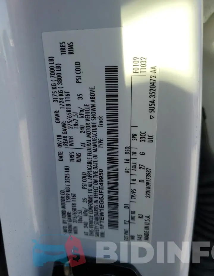 1FTEW1EG5JFE49950 Photo# 12