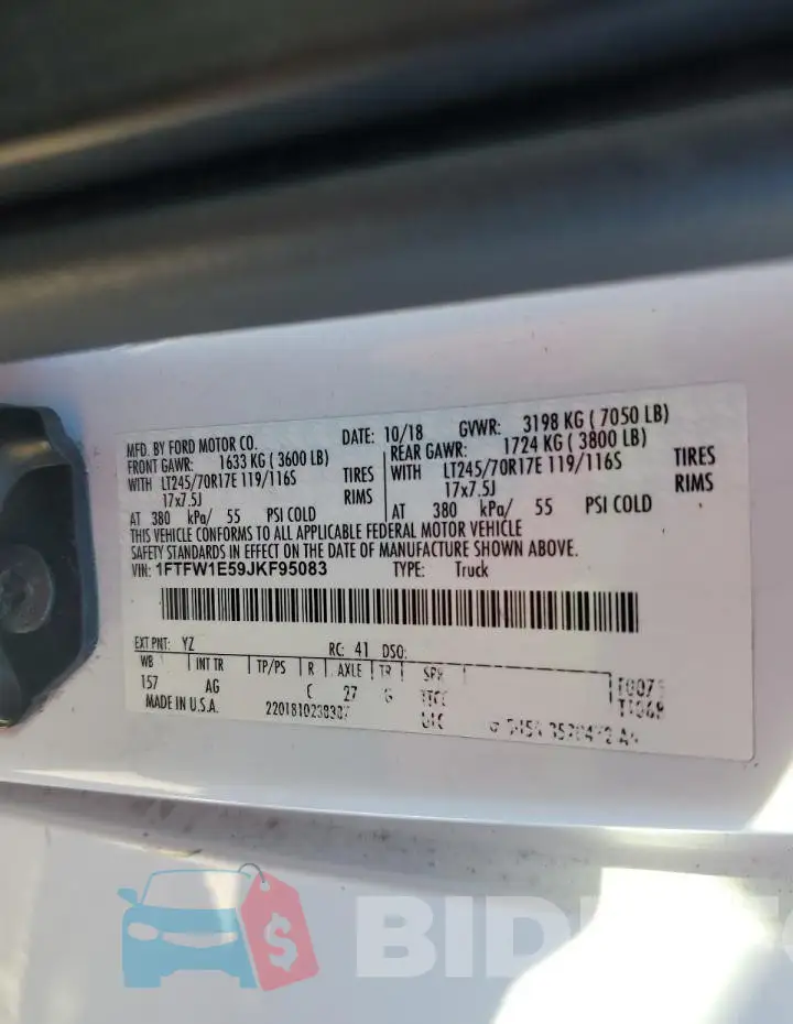 1FTFW1E59JKF95083 Photo# 12