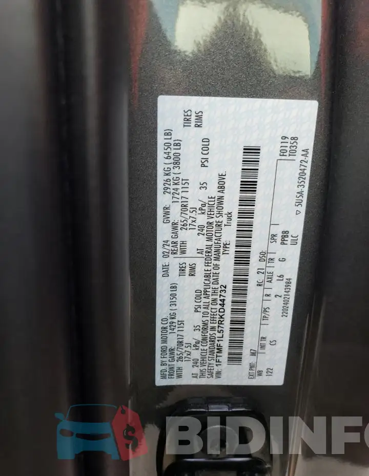 1FTMF1L57RKD44732 Photo# 12