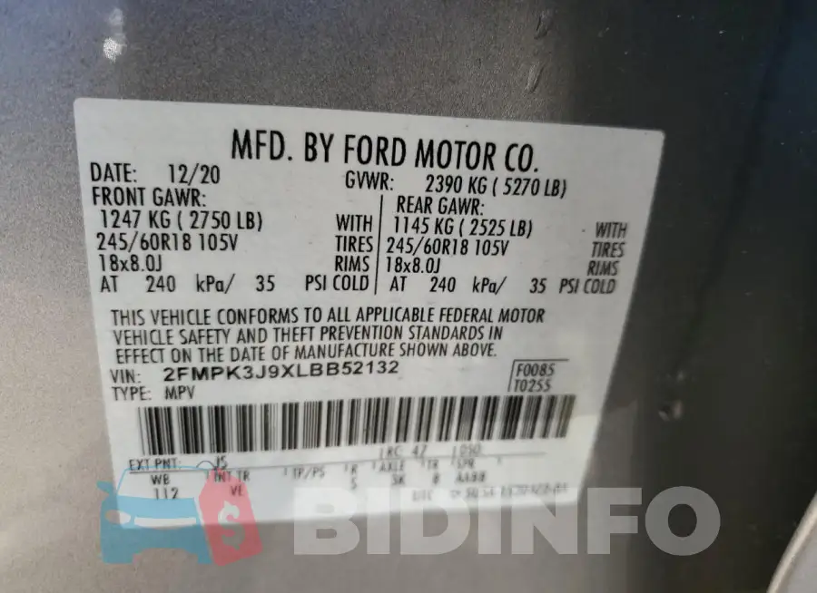 2FMPK3J9XLBB52132 Photo# 13