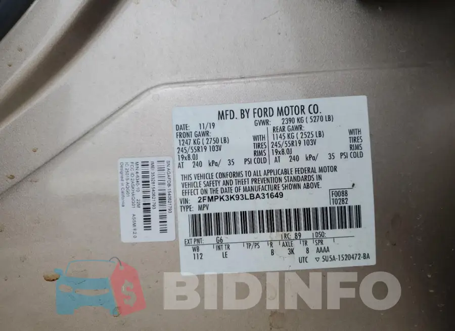 2FMPK3K93LBA31649 Photo# 13