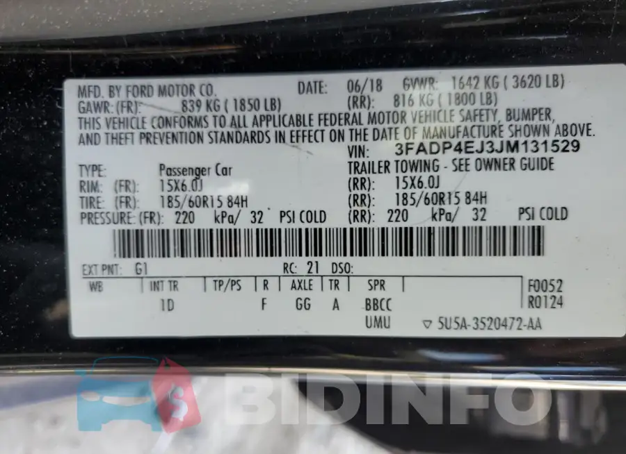 3FADP4EJ3JM131529 Photo# 12
